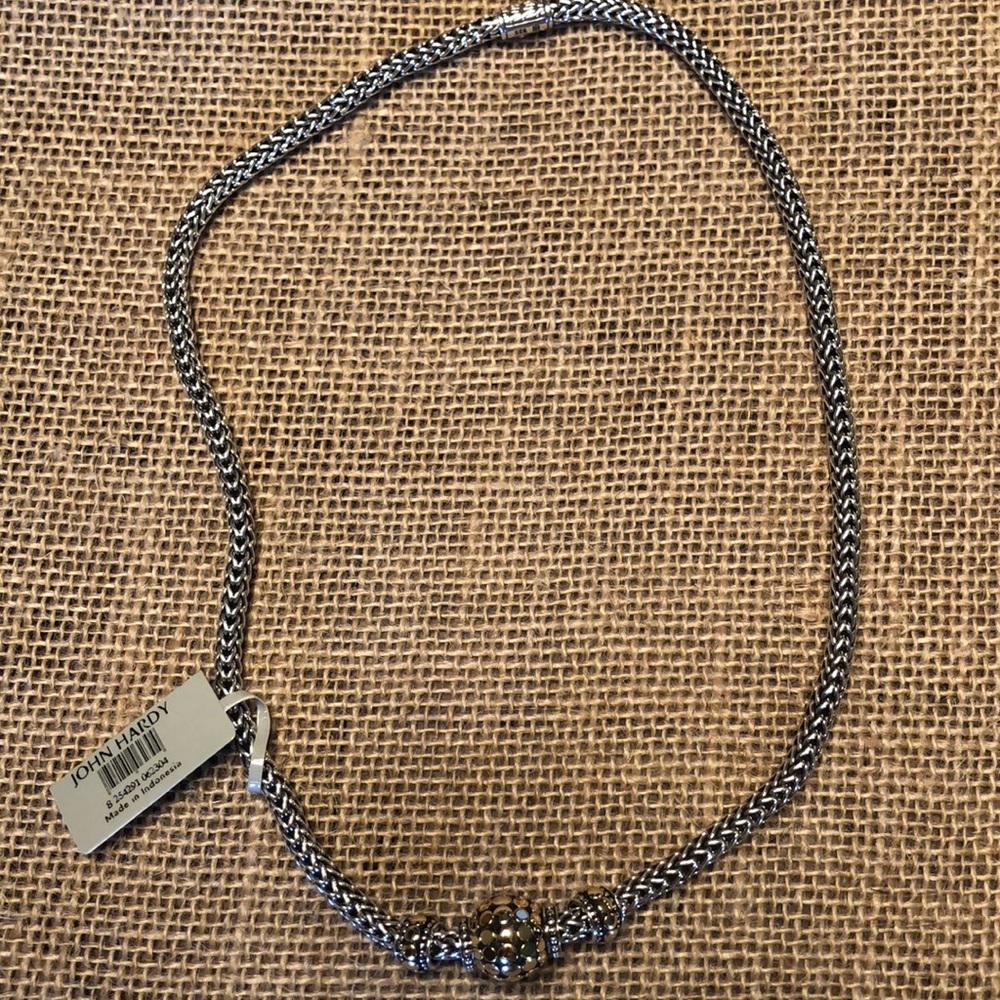 John Hardy 18 in Dot Gold & Silver three Dot neck